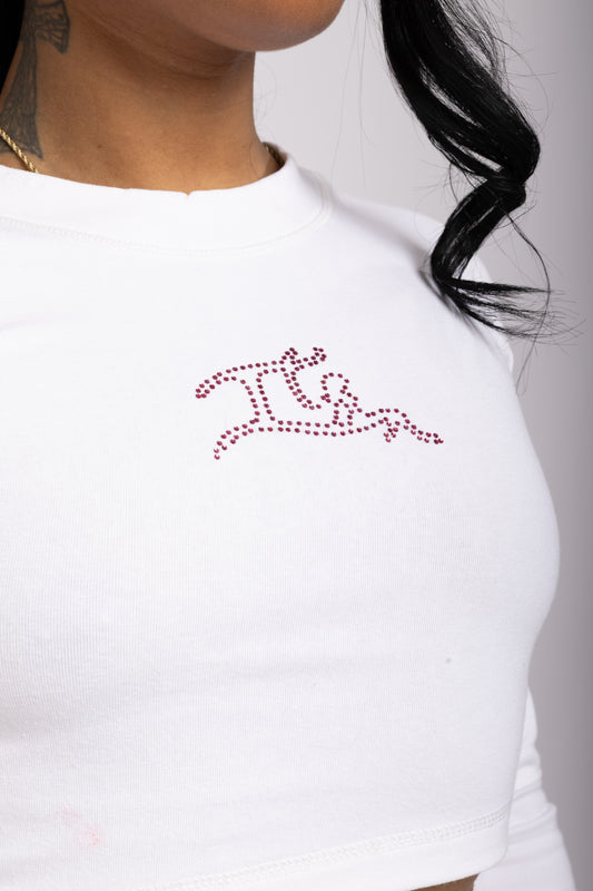 ESSENTIAL RHINESTONE LOGO TEE